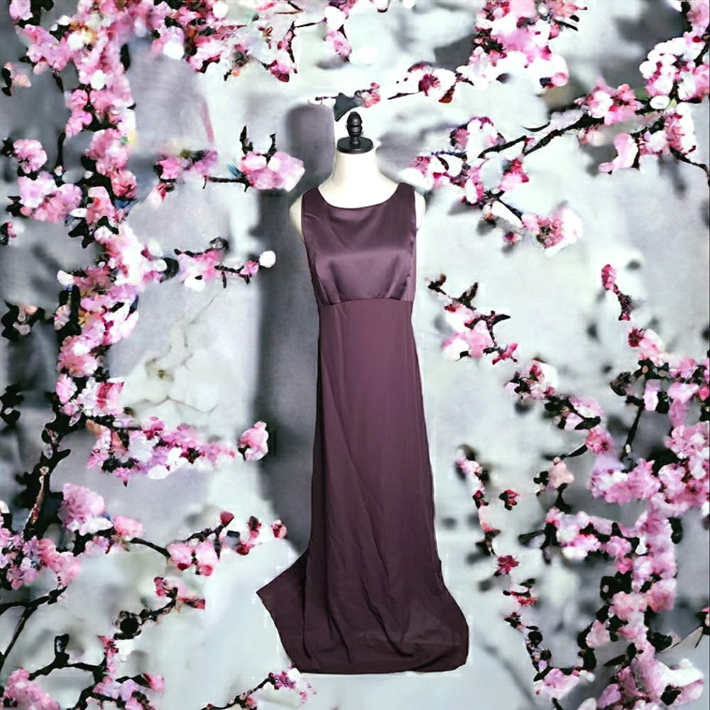 Vintage PromMaxi Gown Formal Wedding Party MoB Draped Back Empire Waist NWT 14